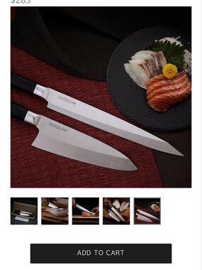 Kamikoto Ryoshi 2-Piece Japanese Sashimi & Deba Knife Set - Black Handle